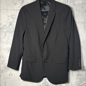 J. Ferrar Black Two Button Business Sport Coat Blazer Jacket Size 40R Slim Fit